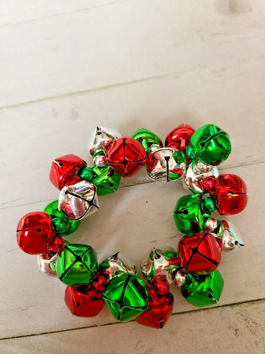 Festive Jingle Bell Bracelet Red Green Silver Bells Christmas Jewelry