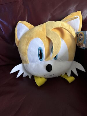 Sonic The Hedgehog TAILS 3D Kopf Plüsch Teddy Rucksack Tasche mit Reißverschlussfach