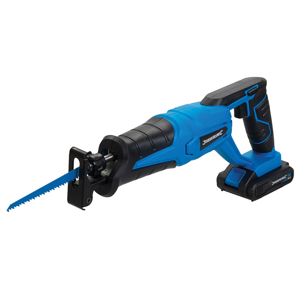 18V Cordless Reciprocating Saw + Li-ion Battery & Fast Charger Silverline 953452