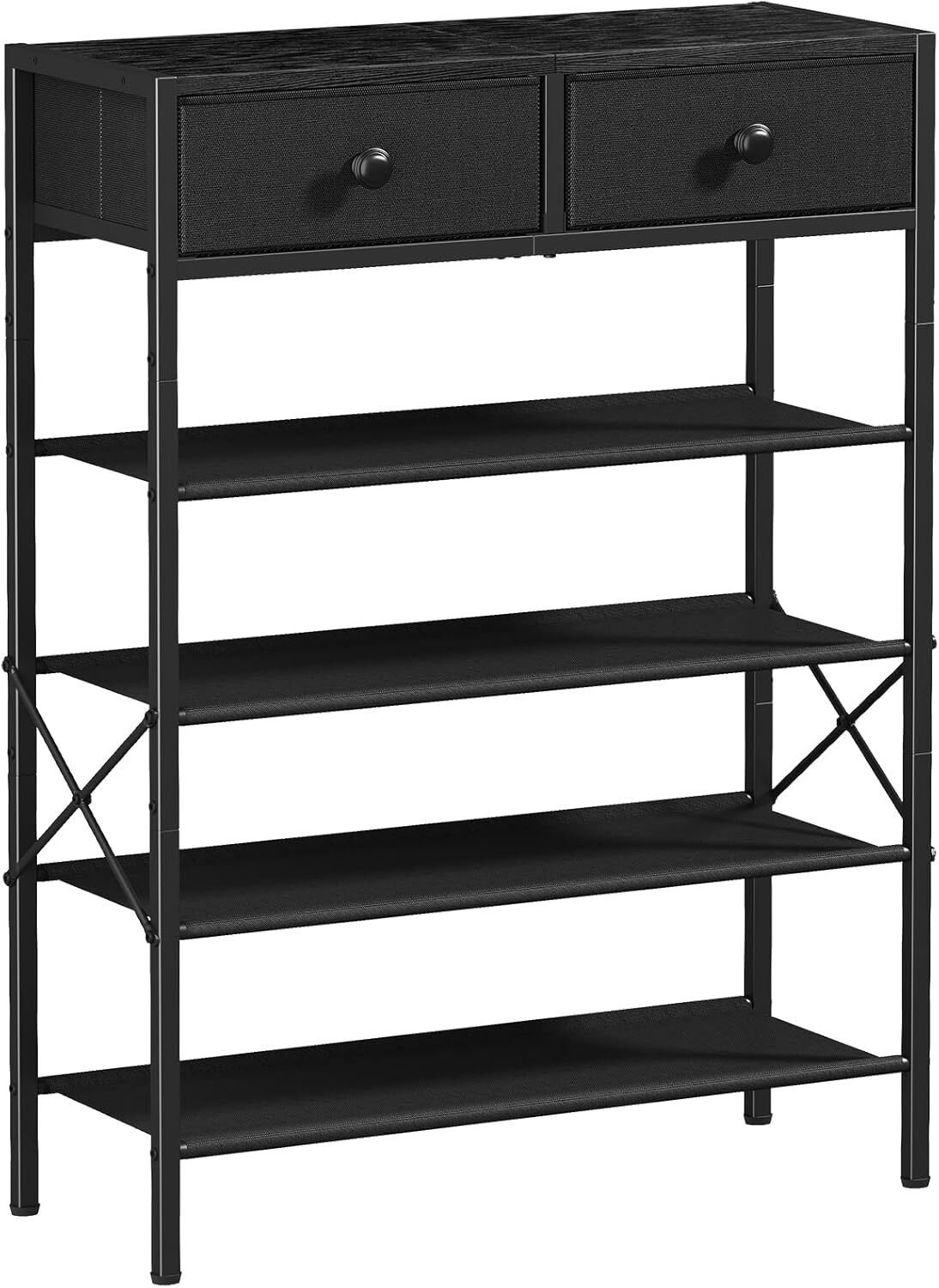 Shoe Rack, 5 Tier Shoe Storage Organizer with 2 Drawers, 16-20 Pairs of Shoes-image