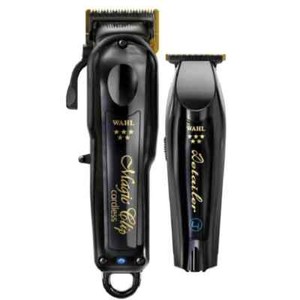 Wahl 5 Star Barber Combo Black Cordless Magic Clip Detailer Trimmer Set 3025397