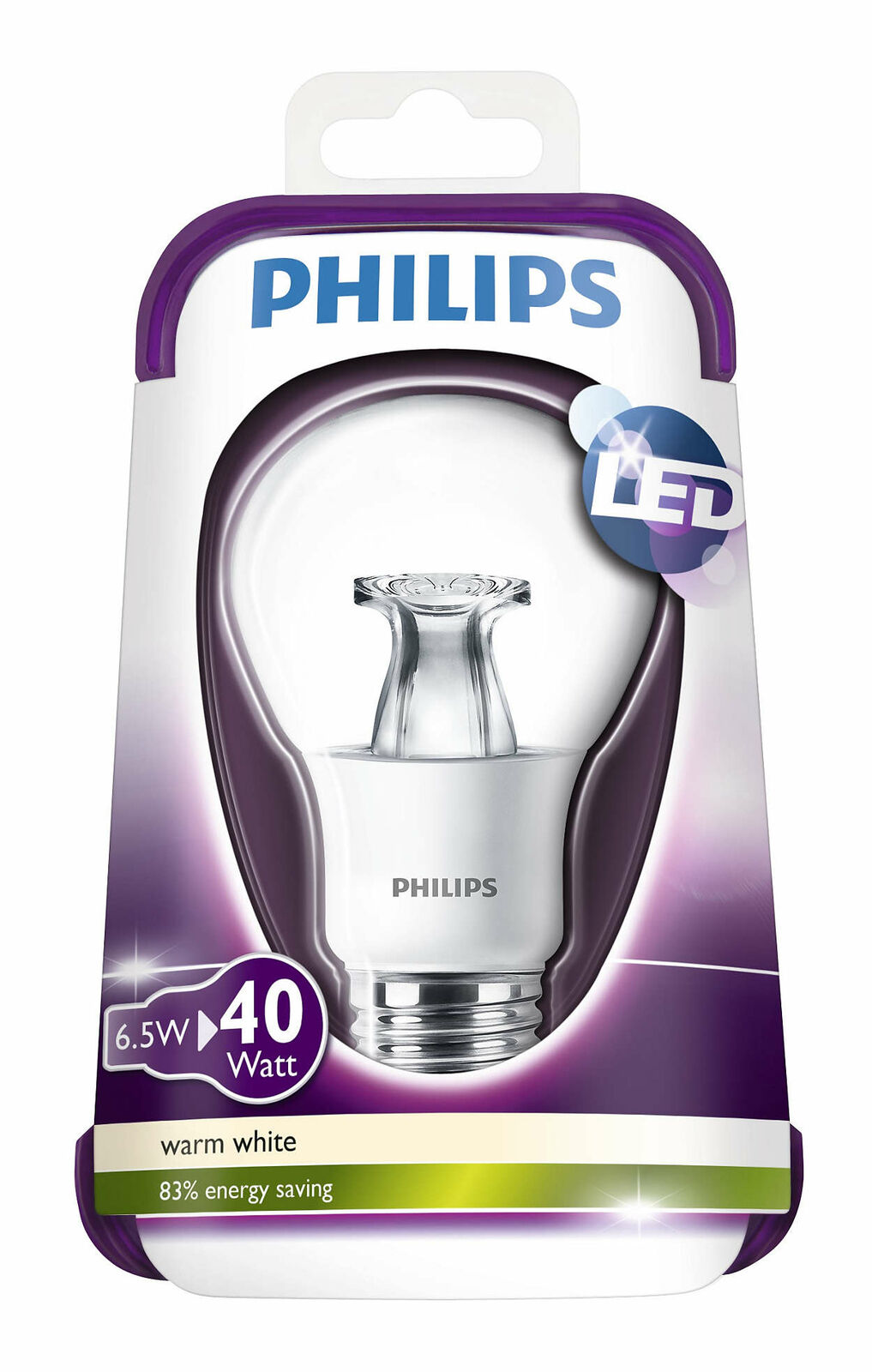 Philips LED 40W House Clear Bulb Lamp E27 Lumen 2700K 6.5 W Warm White (470lm)