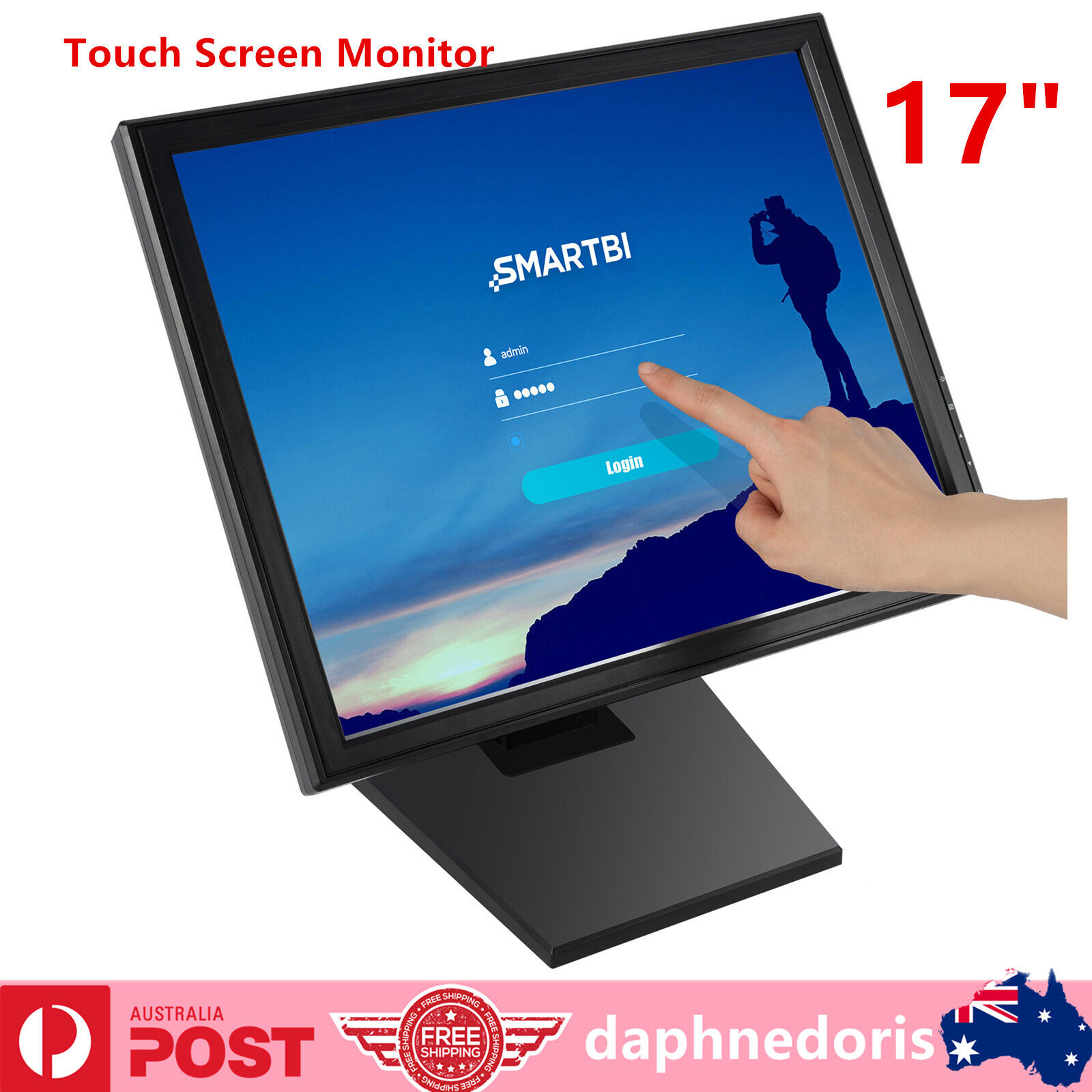 POS 17" Touch Screen Point of Sale Monitor With Fully Adjustable Base 1280 x1024