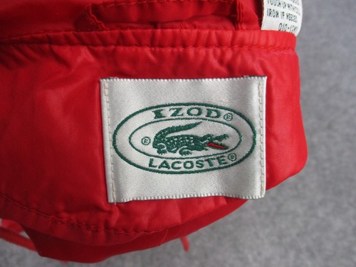 VINTAGE Lacoste Jacket Mens Large Red Green Izod Windbreaker Croc Hoodie Coat - Picture 9 of 10