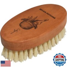 Seven Potions Vegan Beard Brush for Men   100 Sisal Plant Fibre and Pear Woo