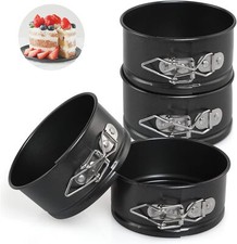LEADSTAR Cake Tins for Baking, 4 Inch Mini Springform Cake Tin Set Small Cheese
