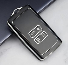 Auto Schlüssel Karte Hülle TPU Silikon Abdeckung Schwarz für Renault Megane Clio