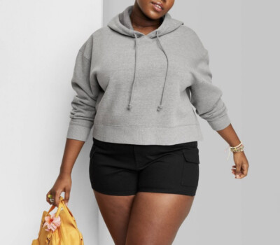 Women's Wild Fable Cropped Hoodie Sweatshirt Gray XXL | eBay