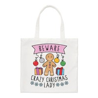 Beware VerrüCkt Weihnachten Damen Regular Tragetasche Lustiger Witz Wichteln