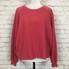 Xirena Pink Dutch Sweatshirt Size M Raw Hem Boxy Cropped