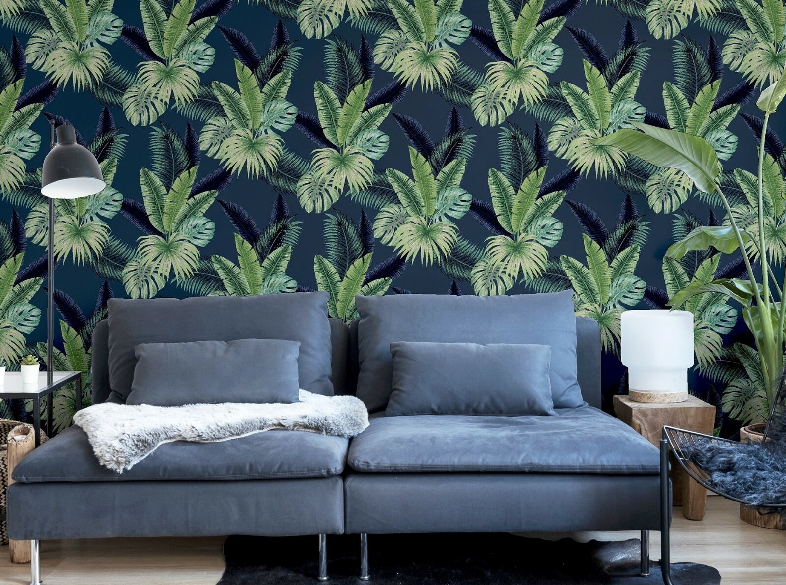 Arthouse Miami Tropics Navy Any Room Paste The Paper Bedroom Quality Wallpaper - Image 3