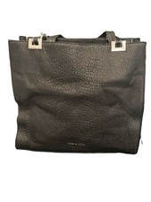 Vince Camuto Black Textured Adela Pebbled Leather Handle Tote Handbag  Nwt  $298
