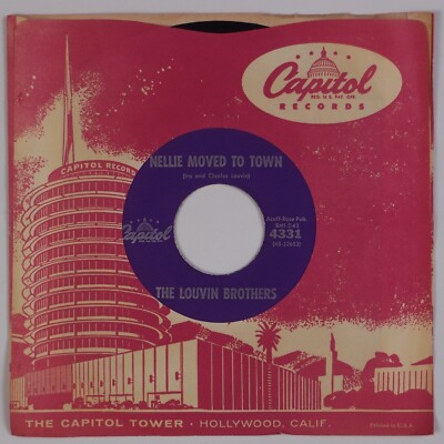 LOUVIN BROTHERS: Stagger / Nellie Moved To Town  60 Capitol Bopper 45 NM
