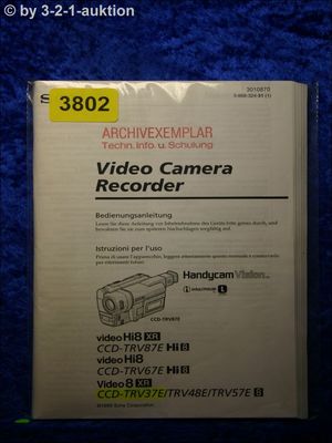 Sony Bedienungsanleitung CCD TRV87E /TRV67E /TRV37E /TRV48E /TRV57E (#3802)