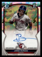 Jorge Burgos 2023 Bowman #CPA-JBG Chrome Autographs Atomic Refractors #044/100