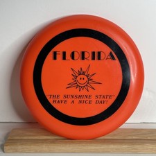 Florida The Sunshine State Indenti-Flyer Flying Disc Frisbee Orange VTG 80's