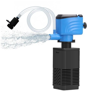 DaToo Aquarium Filter 5-15 Gallon Fish Tank 120GPH Powerful Pump Blue