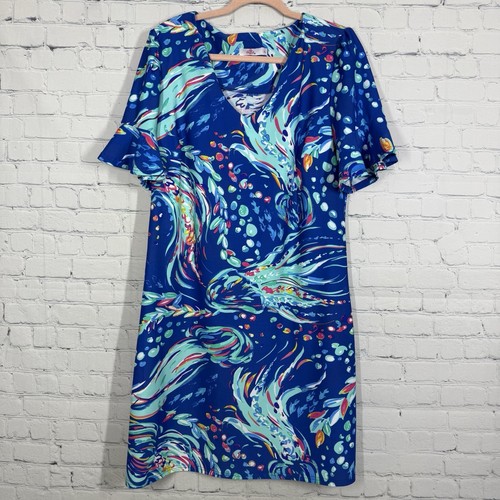 Aryeh Midi Dress Women Size XL Catalina Cloth Stretch Vibrant Color Cruise Beach