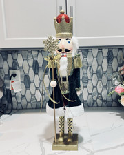 Tall Wooden Nutcracker Soldier Christmas Holiday Decor Uniforms 24  