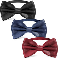 Black Bow Ties for Men - Tuxedo Black Bow Tie Clip On