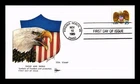 DR JIM STAMPS US COVER EAGLE AND SHIELD 25C COIL FIRST DAY ISSUE GILL CRAFT