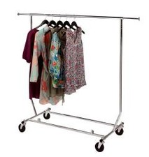 SSWBasics Rolling Rack for Clothes - Metal Clothes Rack with Wheels