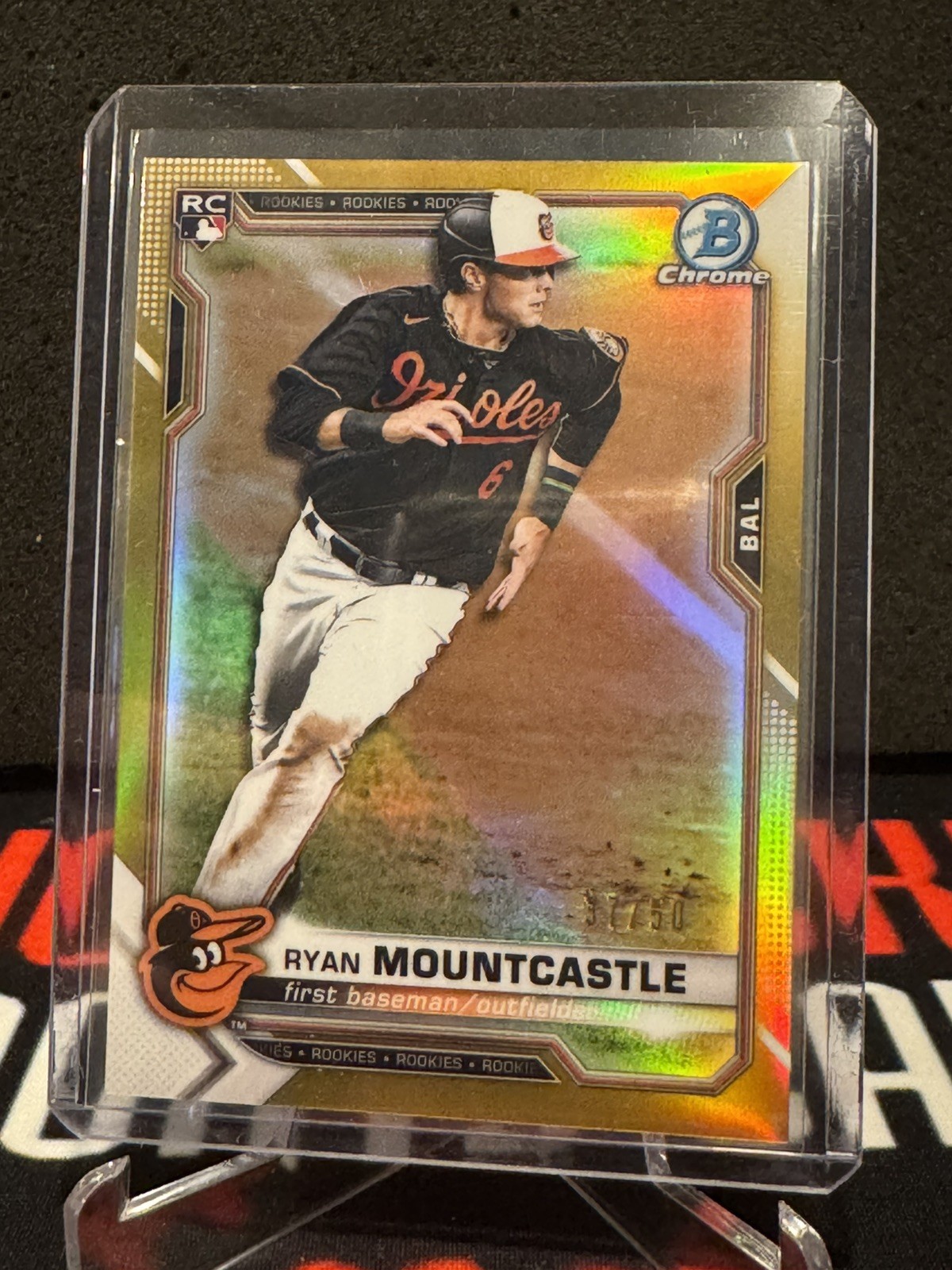 Ryan Mountcastle 2021 Bowman Chrome Gold Refractor /50 RC Rookie Card #64