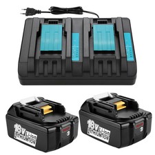 2-Pack 18V 6.0Ah Battery Charger Combo for Makita BL1860