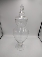 Vtg Large Apothecary Jar With Finial Lid-Display, Candy Container, 16