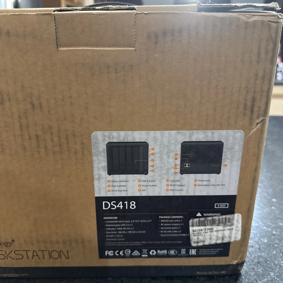 Synology DiskStation DS418 4-Bay NAS for Home and Office Users - Black - Image 2 of 4