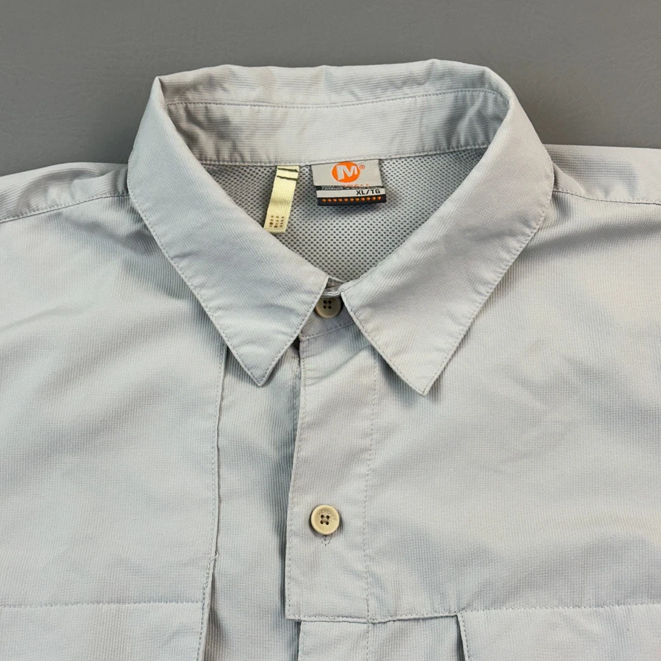Merrell Shirt Mens XL Gray Short Sleeve Lightweight Hiking Outdoor Casual Y2K - Image 4 of 4