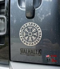 Viking Vegvisir Compass  Valhalla Edition Sticker Decal 2 1/8" Silver Black