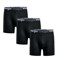 Wrangler Five Star 3 Pack Boxer Briefs Performance Active Stretch Black Size L