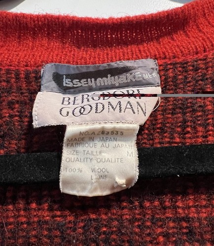 Issey Miyake Men, RARE Fall 1986 Issey Miyake Men’s Sweater Wool Geo Pattern Vintage 1980s Runway