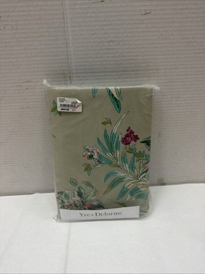 $550 Yves Delorme ALCAZAR QUEEN DUVET COVER Green Multi Flowers Full/ Queen