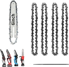6 Inch Chainsaw Chain and Guide Bar, Replacement Chain Saw Bar and Chains for 6