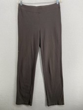 EILEEN FISHER Pants S Heavy Brushed Jersey Organic Cotton Full Length Brown