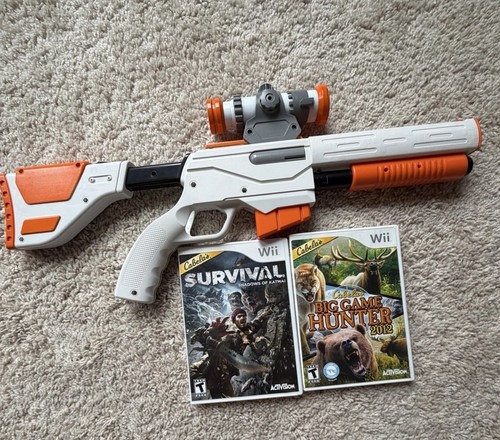 Cabela’s Top Shot Elite Rifle Gun Nintendo Wii & Cabela’s Big Game + Survival