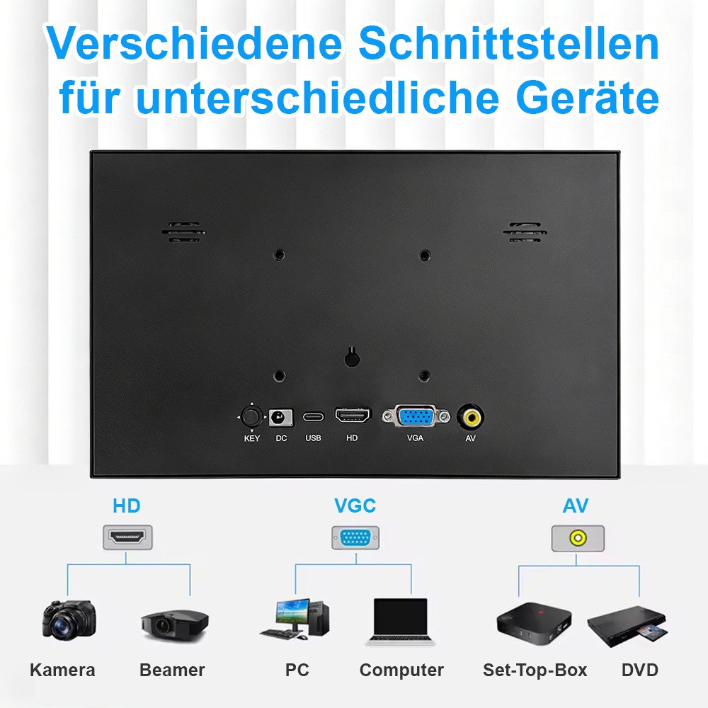 Monitor HDMI VGA 7 pollici schermo display gaming PC per monitor Raspberry Pi HD foto 6