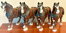 Lot of 4 Vintage Plastic 9" Tall Clydesdale Horses
