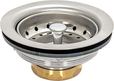 Kitchen Sink Strainer Fits 3-1/2 Inch Opening, Sink Drain Assembly with Brass Sl