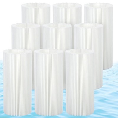 9-Pack Universal Pool Filter Paper Replacement for Type A, C, III - white