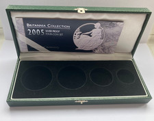 2005 British Royal Mint Britannia Silver Proof Box and COA 4 Coin Box NO COINS