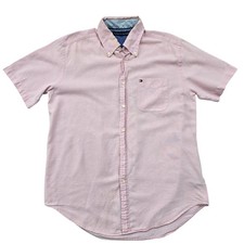 Tommy Hilfiger Men's Pink Cotton Button-Down Shirt Size M
