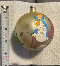 Vintage Blown Glass Christmas Ornament  Ball Glitter Made in ITALY