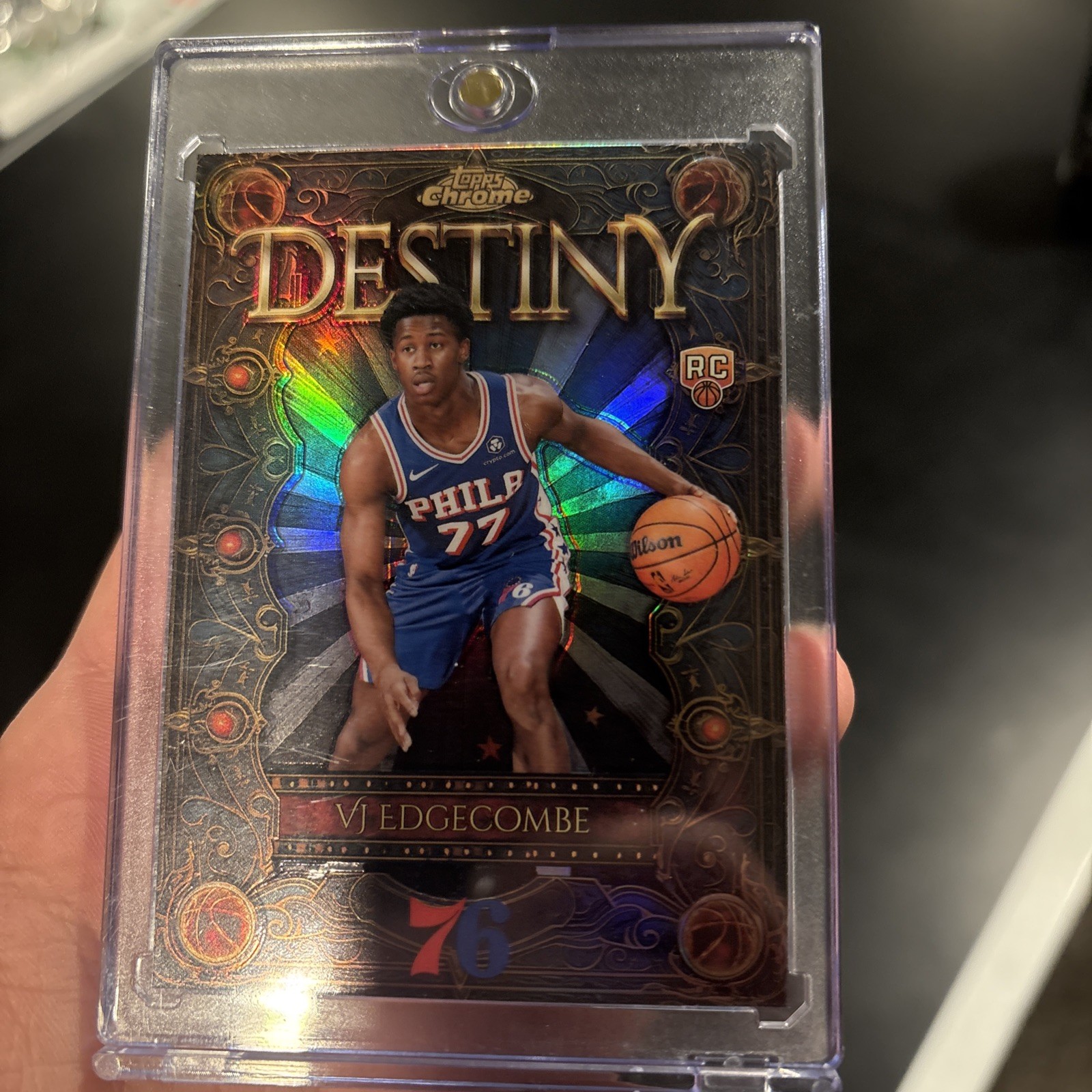 2025-2026 Topps Chrome Basketball VJ Edgecombe RC Destiny Refractor Insert 76ers