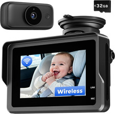 Wireless Baby Car Monitor - 1080P HD, 4.3'' Screen, Night Vision, 360  View