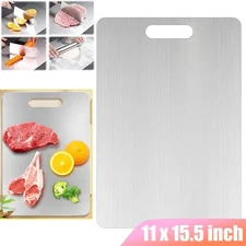 Titanium Cutting Board 100% Pure Non-Stick Double-Sided 11x 15.5" in for Kitchen