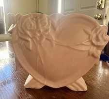 Vintage McCoy Pottery Heart Vase Pink Nelson McCoy Heart Vase