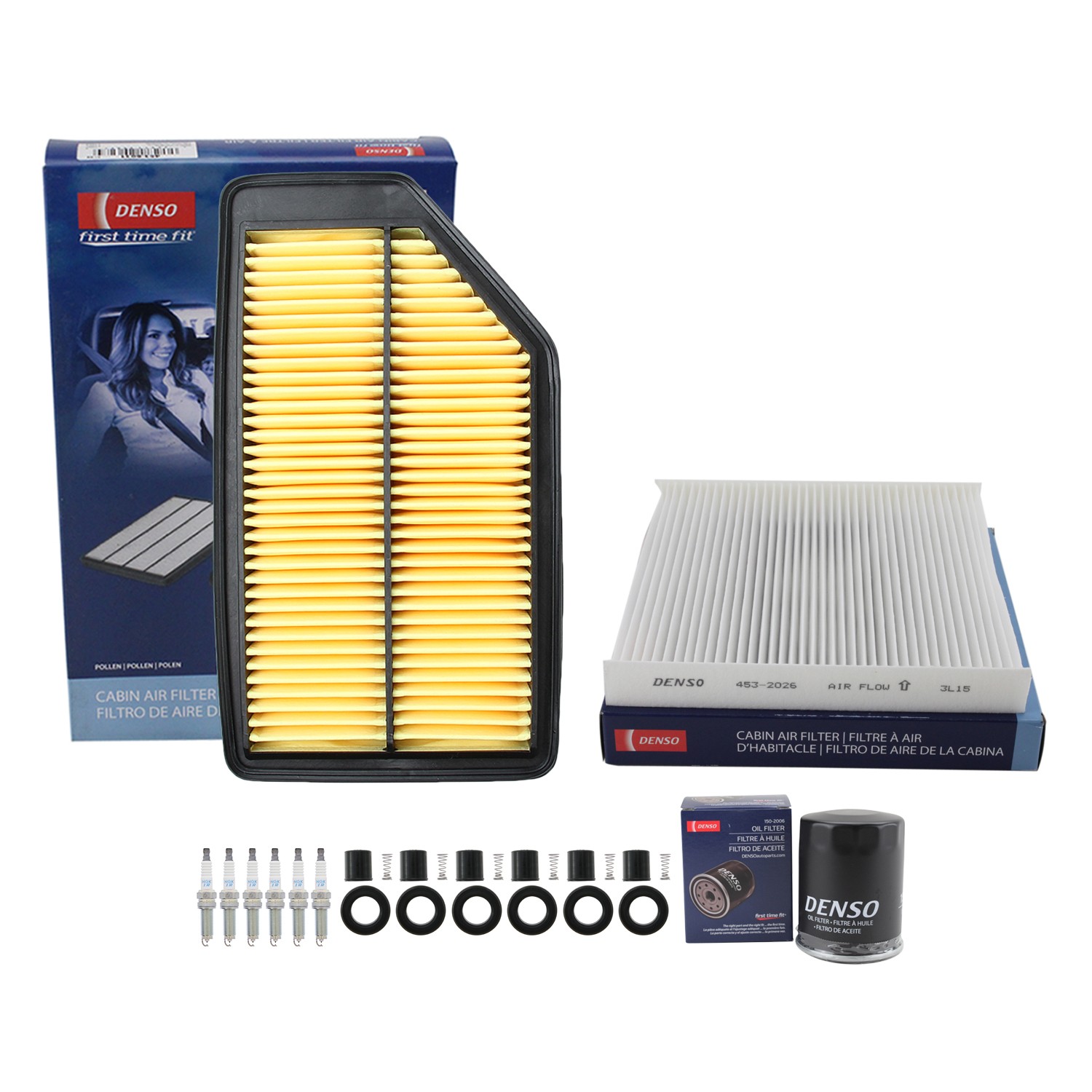 Denso Tune Up Kit NGK 6 Spark Plugs  Boots Kit for Odyssey 3.5L V6 Auto J35Z8